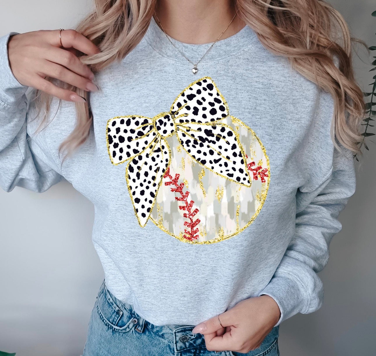 Leopard bow & baseball